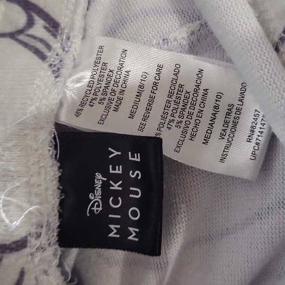 Mickey Mouse Face Women Purple White Sleep Pants - Picture 4 of 4